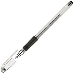 Ручка гелевая CROWN HJR-500R 0,5мм. рез. манж. черный 5 штук