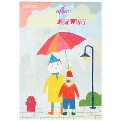 Альбом для рисования Kroyter А5 40л, 147х207мм, склейка Друзья 07835 4 штуки Кройтер