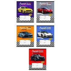 Тетрадь школьная А5 12л,линия,скрепка,мел.карт. СУПЕРДРИФТ 12-5854 асс 21 штук Проф Пресс