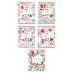 Тетрадь школьная А5 24л,линия,скреп,мел.карт. ЦВЕТОЧНЫЕ УЗОРЫ-4 24-4280 асс 9 штук Проф Пресс