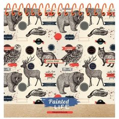 Скетчбук А6,80л,спир,об.цел.кар+мат.лам,жес.подл.ДИЗАЙН С ЖИВОТНЫМИ 80-3353 2 штуки Проф Пресс