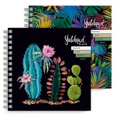 Скетчпад 195х195мм,45л,бл.4-х цв.(камен/черн/зелен/серая) ЭКЗОТИКА 52093асс Феникс