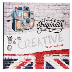 Скетчбук 150х150мм,80л,сшивка,обл.7БЦ,матов.ламин. ФОТОАППАРАТ 80-3898 2 штуки Проф Пресс