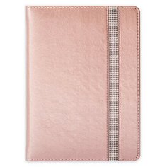 Ежедневник недатированный со стразами 47577, формат A5, 211х146 мм, розовый Феникс