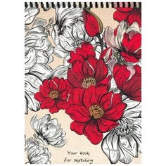 Скетчбук А5,64л,спир,обл.целлюл.карт,жест.подлож РАСКРАШЕННЫЕ ЦВЕТЫ 64-1381 2 штуки Проф Пресс