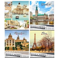 Бизнес-тетрадь А4,96л,кл,скреп,картон хромэрзац ГОРОДА асс 96-0210/0586 2 штуки Проф Пресс