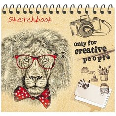 Скетчбук А6+,80л,спираль,обл.7БЦ,матов.ламин. ЛЕВ С БАНТОМ 80-9183 2 штуки Проф Пресс