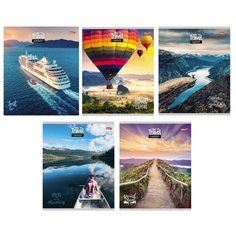 Тетрадь общая А5,48л,кл,скоба ЯРКИЕ ПУТЕШЕСТВИЯ (48-3121) 5видов 6 штук Проф Пресс