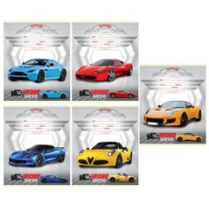 Тетрадь школьная А5,12л,линия АВТОМОБИЛИ НА СЕРОМ ФОНЕ 12-3112 5видов 14 штук Проф Пресс