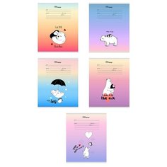 Тетрадь школьная А5 24л,клетка,скреп,мел.карт. МИШКА И ПИНГВИН 24-5952 асс 9 штук Проф Пресс