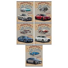 Тетрадь общая А5,48л,кл,скреп,обл.крафт АВТОМОБИЛЬНАЯ КЛАССИКА 48К-3976 асс 4 штуки Проф Пресс