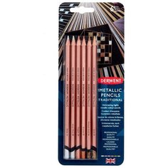 Карандаши цветные Derwent Metallic 6цв в блистере, 2305600