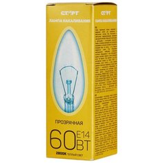 Электрическая лампа СТАРТ свеча/прозрачная 60W E14 6 штук Start