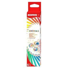Карандаши цветные 6цв 3-гран Kores Kromas 93396 2 штуки