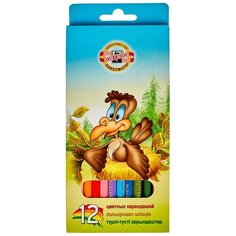 Карандаши цветные 12цв 6-гран Koh-I-Noor BIRDS 3352 3552