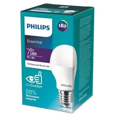 Лампа светодиодная Philips ESS LED Bulb 7W E27 4000K 230V 1CT 2 штуки