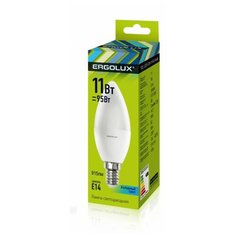Лампа светодиодная Ergolux LED-C35-11W-E14-4K,Свеча 11Вт,E14,4500K 13619 2 штуки