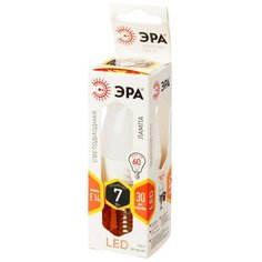 Лампа светодиодная Эра 7W E14 2700k тепл.бел.свеча LED B35-7W-827-E14 2 штуки ERA