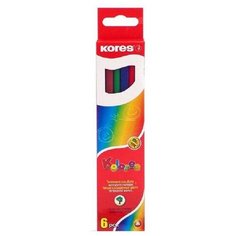 Карандаши цветные 6цв 3-гран Kores 93306.01 2 штуки
