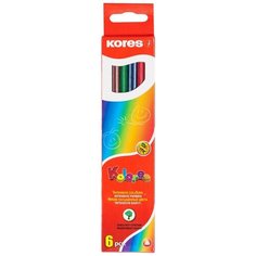 Карандаши цветные 6цв 6-гран Kores 96306.01 2 штуки