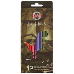 Карандаши цветные 12цв 6-гран Koh-I-Noor DINO 3592