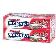 Зубная паста Новый Жемчуг Гранат и мята + отбеливание, 100 мл, 4 шт.