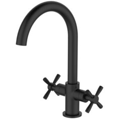 Смеситель для кухни (мойки) Orange Mia M34-821B двухрычажный черный матовый