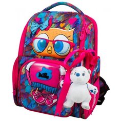 DeLune ранец Сова с наполнением (11-025), розовый/синий