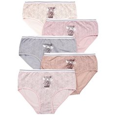 Donella Набор трусов слипы с принтом "леопард", 5 шт., размер XXL, микс