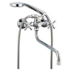 Смеситель с душевой лейкой Frud R118 R22118 color серебристый/белый