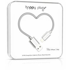 Кабель Happy Plugs Lightning to USB Charge/Sync MFI 2 м, silver