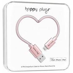 Кабель Happy Plugs Lightning to USB Charge/Sync MFI 2 м, pink gold