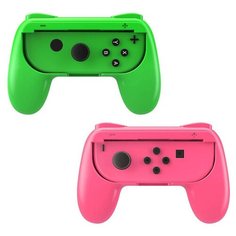 Dobe Чехол-держатель для контроллера Joy-Con консоли Nintendo Switch (TNS-851) розовый/зеленый