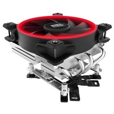 Кулер для процессора PCcooler GI-46U CORONA серебристый/черный/красная подсветка