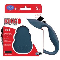 Поводок-рулетка для собак KONG Trail M синий 5 м 12 мм
