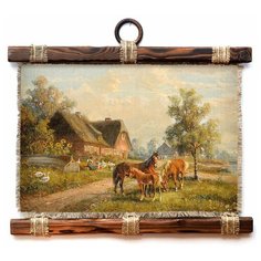 Панно Универсальный Свиток Лошади и гуси 32х33 см