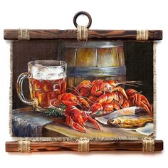 Панно Универсальный Свиток Баня Раки и пиво 32х33 см