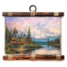 Панно Универсальный Свиток Дом у озера 32х33 см