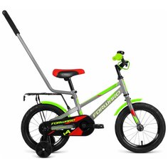 Детский велосипед FORWARD Meteor 14 (2020) серый/зеленый (требует финальной сборки)