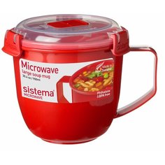 Sistema Кружка суповая Microwave 1141, 13x15.5 см, красный