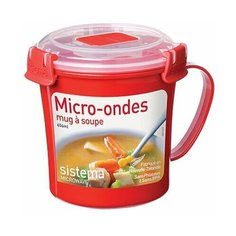 Sistema Кружка суповая Microwave 1107, 11.5x14 см, красный