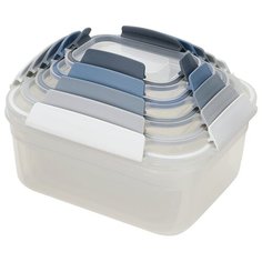 Joseph Joseph Набор контейнеров для хранения продуктов Nest Lock 81081/81105, белый/серый/синий