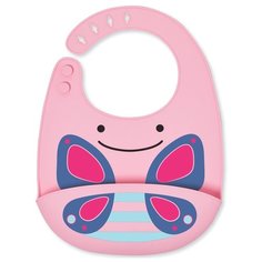 SKIP HOP Силиконовый нагрудник, бабочка/розовый/синий