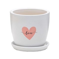 Горшок Дарите счастье Love 10 х 9.5 х 10 см белый