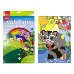 LORI Картина по номерам для малышей Счастливый енотик 20x30 см
