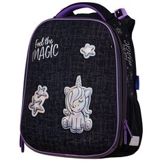 Berlingo Ранец Expert Neo "Star unicorn", черный/сиреневый