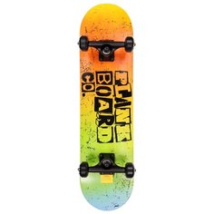 Скейтборд Plank Punky, 31x8, черный/оранжевый/зеленый