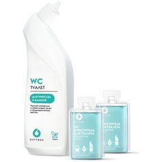 DUTYBOX Сет очистителя для туалета и ванной WC капсула концентрат 2 шт + бутылка, 3 шт.