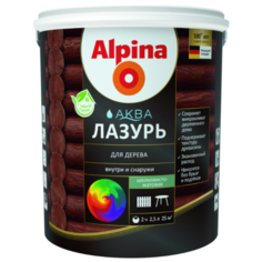 Краска акриловая Alpina Аква Лазурь Орех RAL 8008 0.9 л