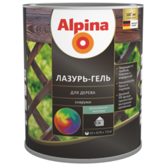 Краска алкидная Alpina Лазурь-гель для дерева матовая прозрачный 0.75 л